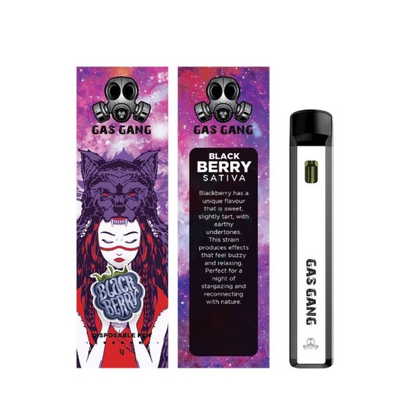 Gas gang blackberry disposable vape pen. containes 1ML THC distillate. available for same day weed delivery and mail order weed