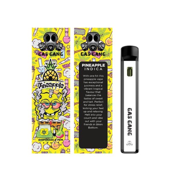 Gas gang pineapple disposable vape pen. containes 1ML THC distillate. available for same day weed delivery and mail order weed