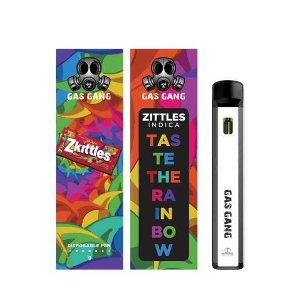 Gas gang zkittles disposable vape pen. containes 1ML THC distillate. available for same day weed delivery and mail order weed