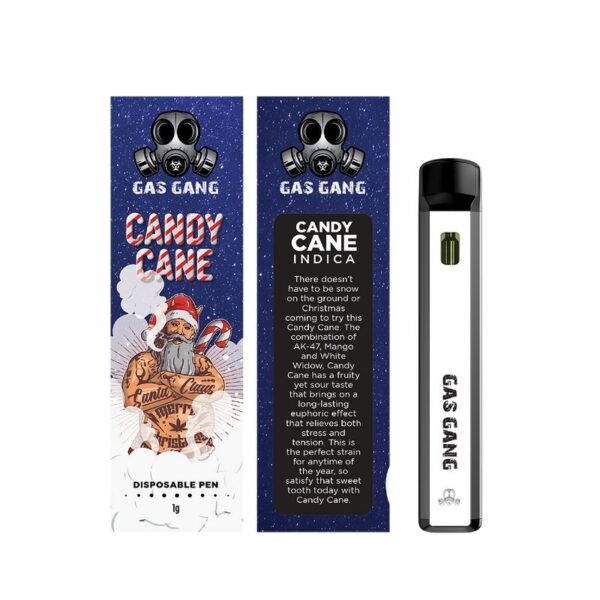 Gas gang candy cane disposable vape pen. containes 1ML THC distillate. available for same day weed delivery and mail order weed