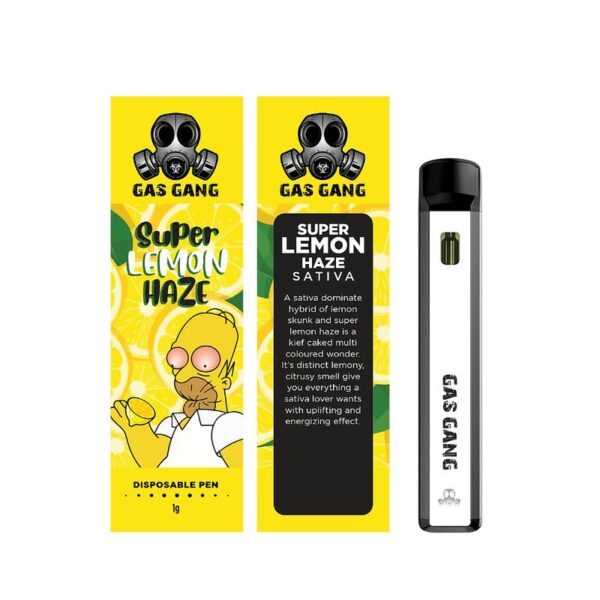 Gas gang Super Lemon Haze disposable vape pen. containes 1ML THC distillate. available for same day weed delivery and mail order weed