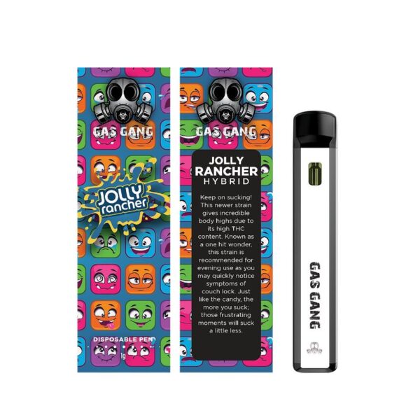 Gas gang jolly rancher disposable vape pen. containes 1ML THC distillate. available for same day weed delivery and mail order weed