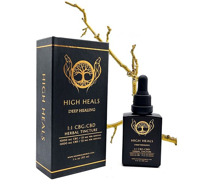 high heals edibles cbg Deep Healing tincture. available for weed delivery toronto and mom canada
