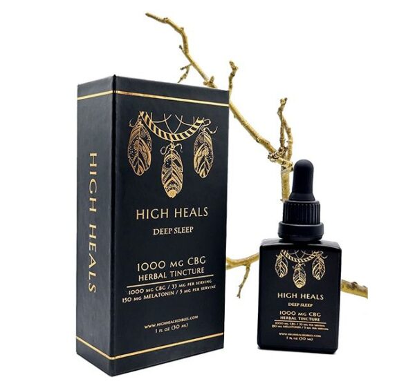 high heals edibles cbg Deep Sleep tincture. available for weed delivery toronto and mom canada