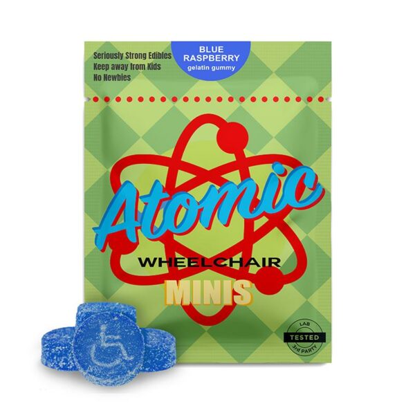 Atomic Wheelchair thc gummies contain 400mg of THC. it is available for weed gummies delivery in toronto and mail order marijuana