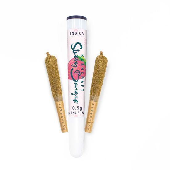 kush kraft sticky banger preroll joint is an infused joint available in sativa hybrid and indica