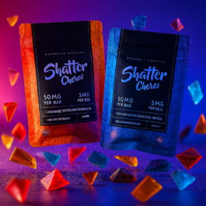 Euphoria Extractions 50 mg live resin shatter chews assorted fruit flavours Sativa And indica