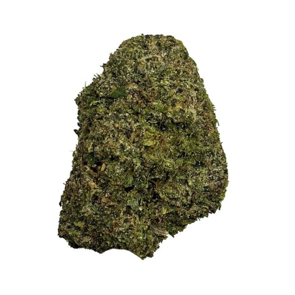 Pink Bubba strain showcasing its dense buds and trichome coverage." "Close-up of Pink Bubba cannabis flower illustrating its earthy aroma and pine flavor profile."