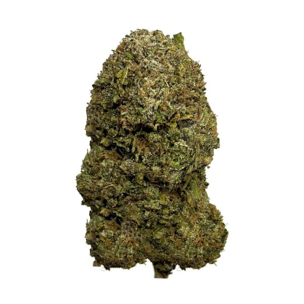 Pink Bubba strain showcasing its dense buds and trichome coverage." "Close-up of Pink Bubba cannabis flower illustrating its earthy aroma and pine flavor profile."