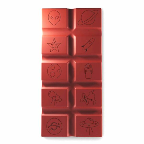 Close up of Stellar Ruby Red chocolate bar available dosages: 500mg - 1000mg - 2000mg