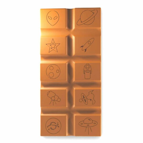 Close up of Stellar Salted Caramel chocolate bar available dosages: 500mg - 1000mg - 2000mg