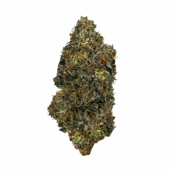 Burning Iceman Strain in a Bowl – A packed and lit bowl of Iceman strain, releasing aromatic smoke with hints of mint and spice.