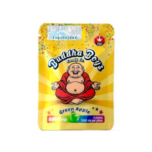 6000 mg Buddha Boys ultra‑high‑dose THC gummies sugar‑coated square candies