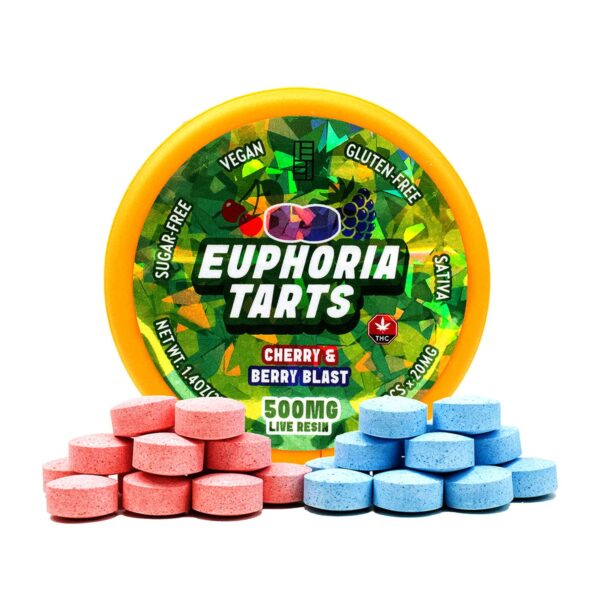 Euphoria Extractions 500 mg sativa live resin tarts—20 mg THC per tart