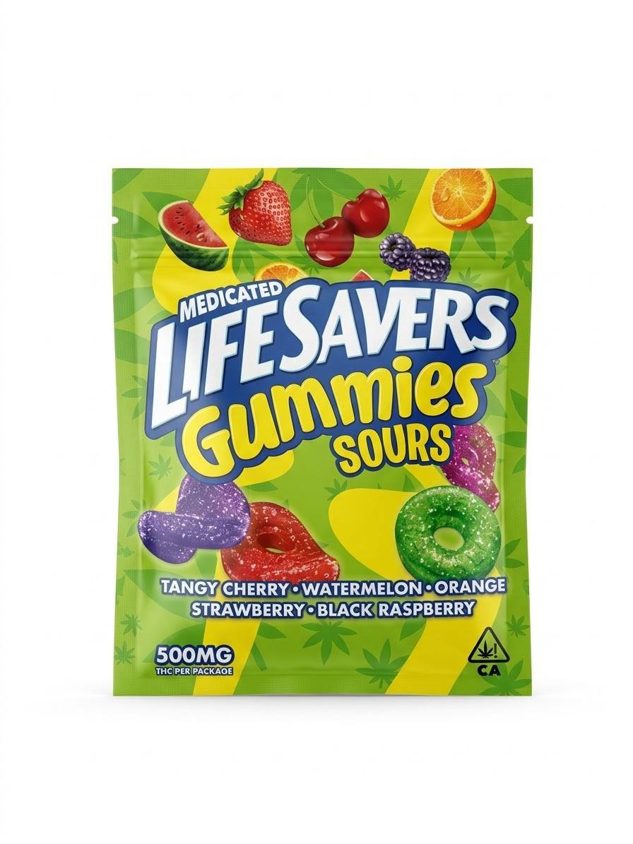 Lifesavers Gummies Sours THC 500mg Medicated